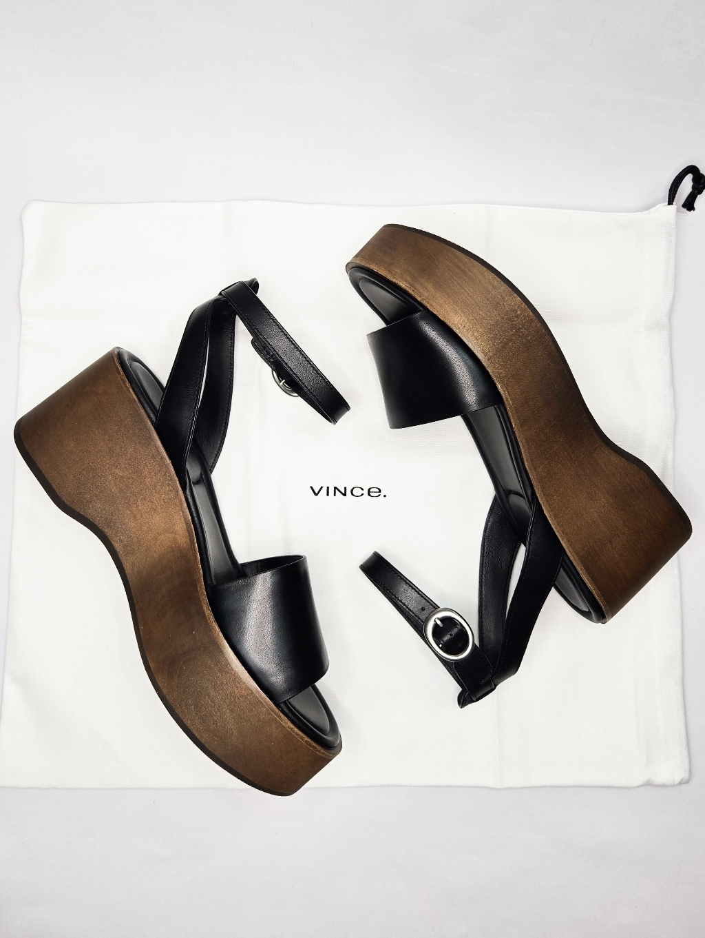 Nib Vince Phillipa Platform Sandal, Black/Brown